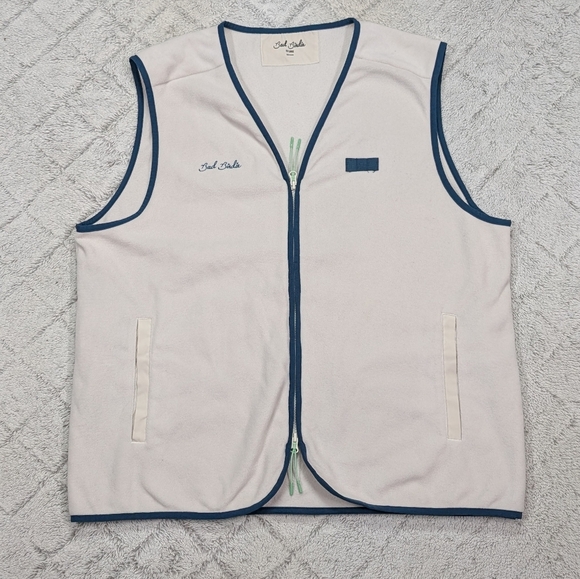 Bad Birdie Vest Jacket XXL White Silver Birch Bel Air Fleece Zip Up Golf - Picture 1 of 9